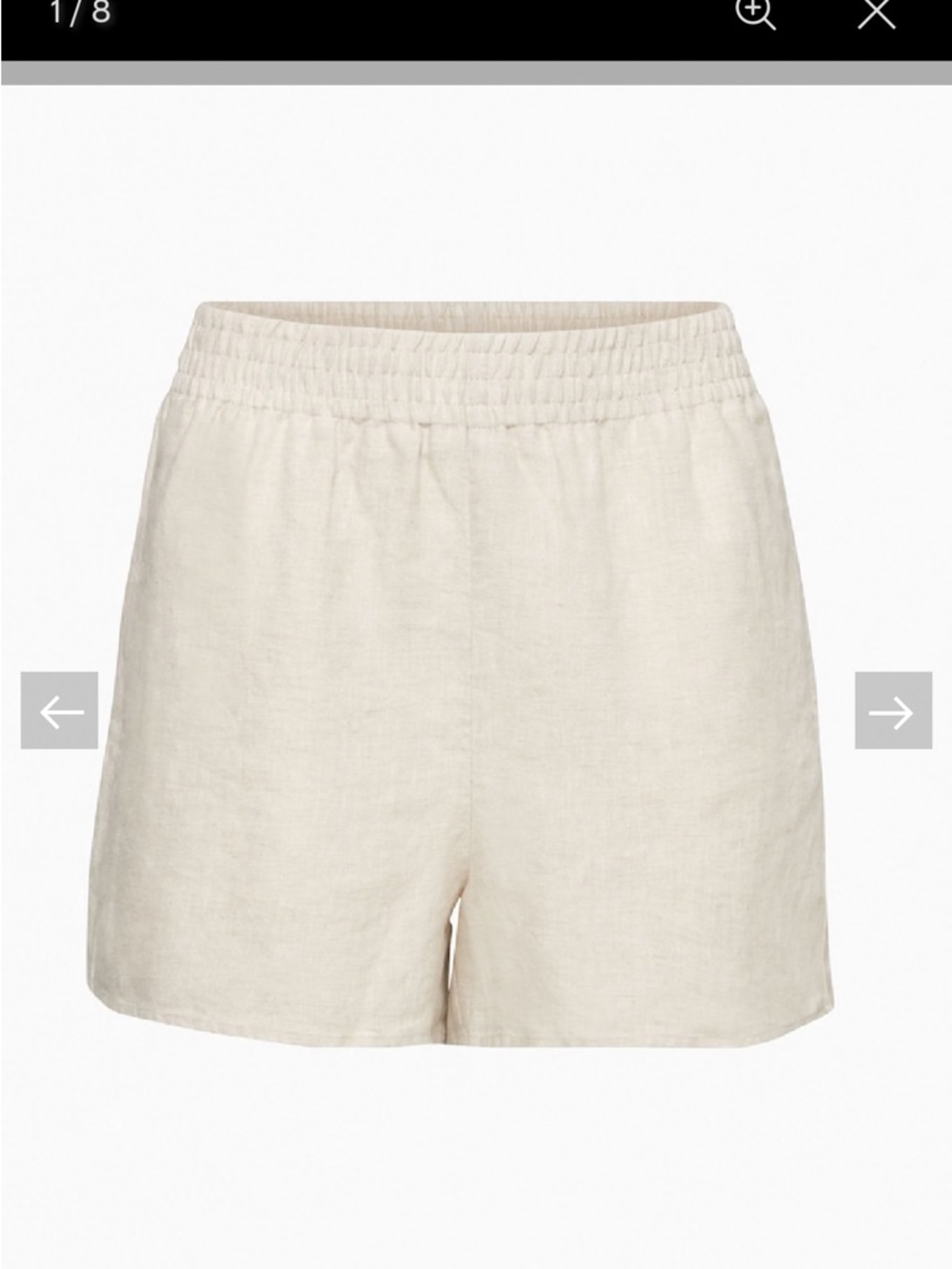 Aritzia Wilfred Gelato Short in natural ecru linen S